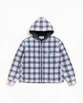 ZIP HOODED PLAID SHIRT
