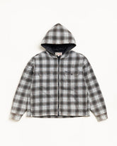 ZIP HOODED PLAID SHIRT